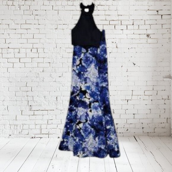 My Michelle 2 Piece Maxi Dress with Crop Top Lined - Picture 2 of 10